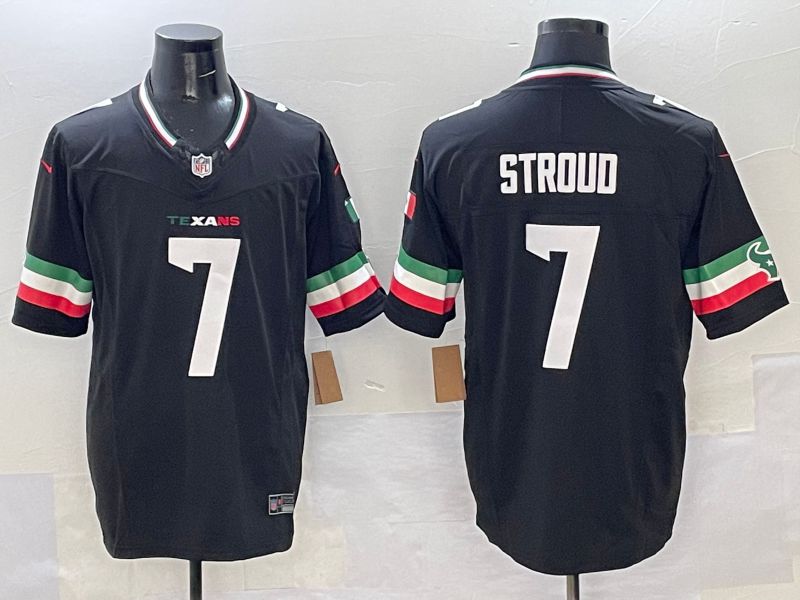 Men Houston Texans #7 Stroud Black Three generations 2025 Nike Limited NFL Jersey style 1